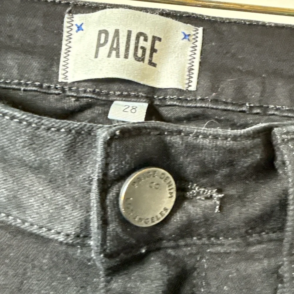 PAIGE Verdugo Crop Black Overdye Skinny Jeans Size 28‎ | Made in USA